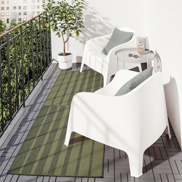 IKEA KANTSTOLPE rug flatwoven, in/outdoor, green, 2'7 inx8'2 in, Ikea Ireland | 1967UFGRT