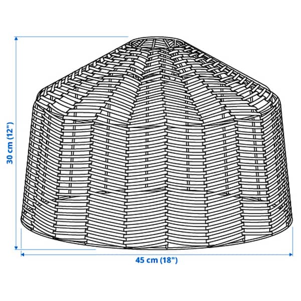 IKEA KAPPELAND pendant lamp shade, rattan, 18 in, Ikea Ireland | 3649LVATW
