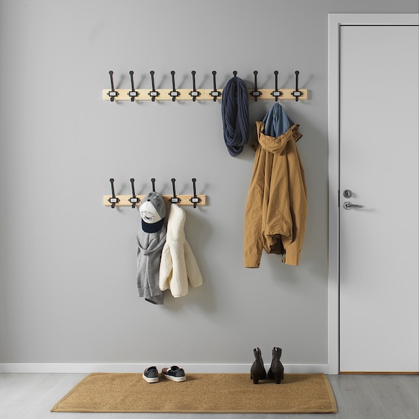 IKEA KARTOTEK rack with 5 hooks, pine/gray, Ikea Ireland | 2786SGNOI