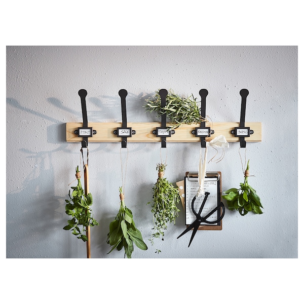 IKEA KARTOTEK rack with 5 hooks, pine/gray, Ikea Ireland | 2786SGNOI