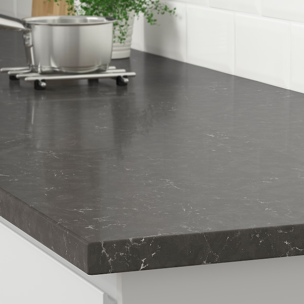 IKEA KASKER custom countertop, 1 1/8 in Dark Gray Marble Effect / Quartz, Ikea Ireland | 3914XWIKS
