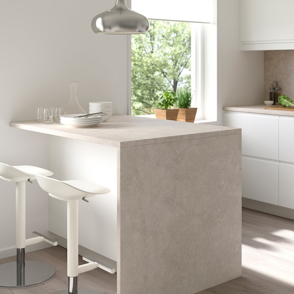 IKEA KASKER custom countertop, 1 1/8 in Gray / Beige Limestone Effect / Quartz, Ikea Ireland | 1065FECAW