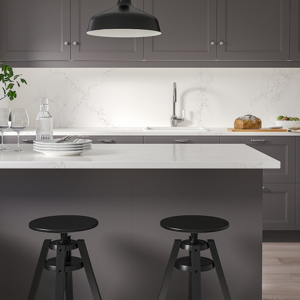 IKEA KASKER custom countertop, 1 1/8 in White Lively Marble Effect / Quartz, Ikea Ireland | 4617VWXAO