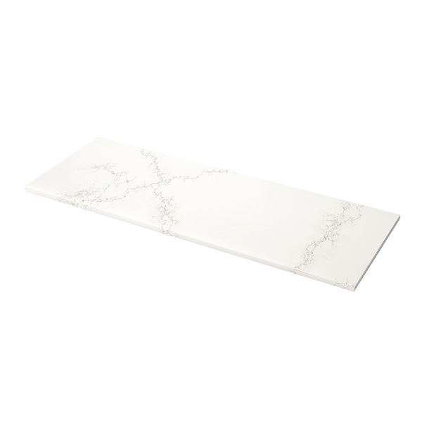 IKEA KASKER custom countertop, 1 1/8 in White Lively Marble Effect / Quartz, Ikea Ireland | 4617VWXAO