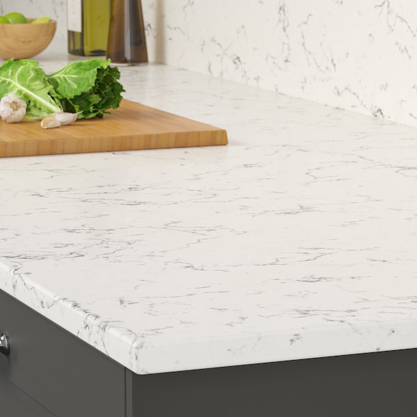 IKEA KASKER custom countertop, 3/4 in Off White Gray Marble Effect / Quartz, Ikea Ireland | 3758QEFGZ