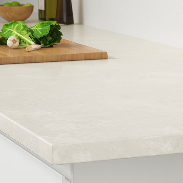 IKEA KASKER custom countertop, quartz, 1 1/8 in Light Gray / White Marble Effect / Quartz, Ikea Ireland | 7316FJDLE