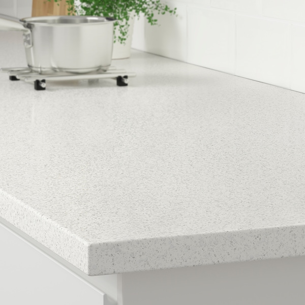 IKEA KASKER custom countertop, with mineral/glitter effect/quartz, 1 1/8 in White, Ikea Ireland | 9137UCGJE