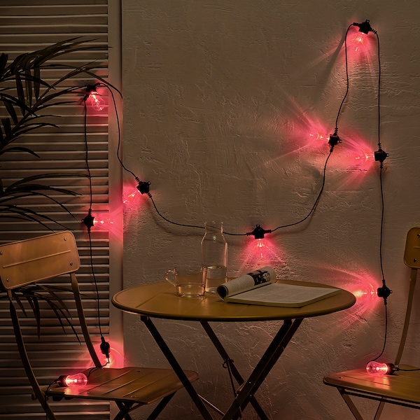 IKEA KASTTÅG LED string light with 12 lights, black/outdoor, Ikea Ireland | 2976WNJUX