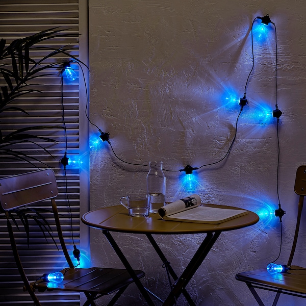 IKEA KASTTÅG LED string light with 12 lights, black/outdoor, Ikea Ireland | 2976WNJUX