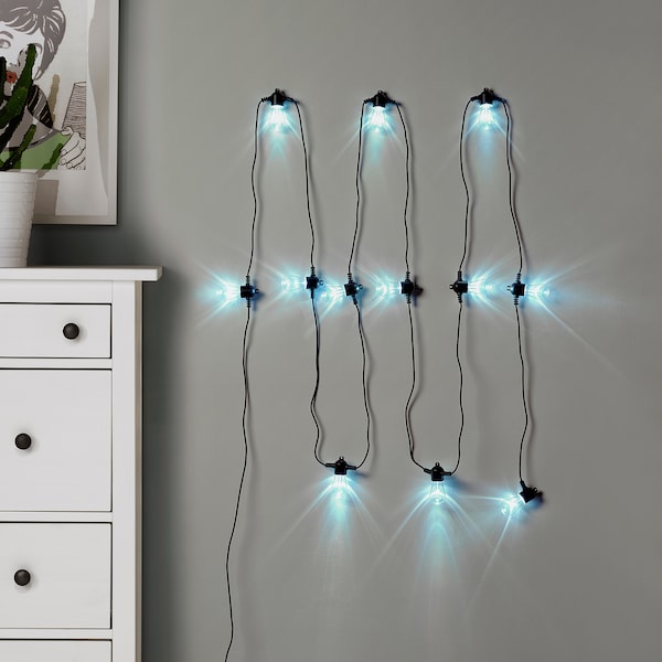 IKEA KASTTÅG LED string light with 12 lights, black/outdoor, Ikea Ireland | 2976WNJUX