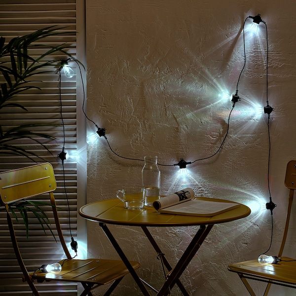 IKEA KASTTÅG LED string light with 24 lights, black/outdoor, Ikea Ireland | 8231JNEDV