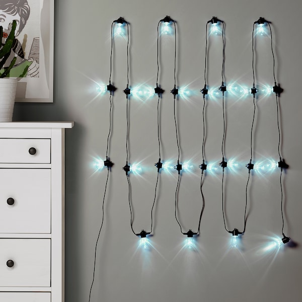 IKEA KASTTÅG LED string light with 24 lights, black/outdoor, Ikea Ireland | 8231JNEDV