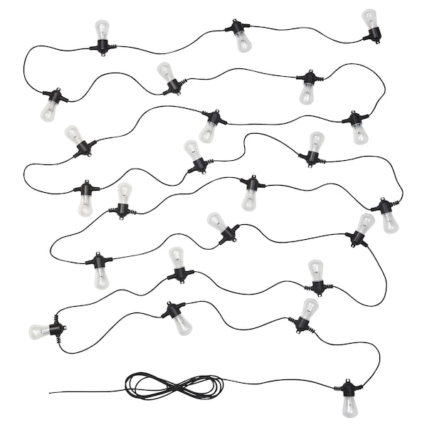 IKEA KASTTÅG LED string light with 24 lights, black/outdoor, Ikea Ireland | 8231JNEDV