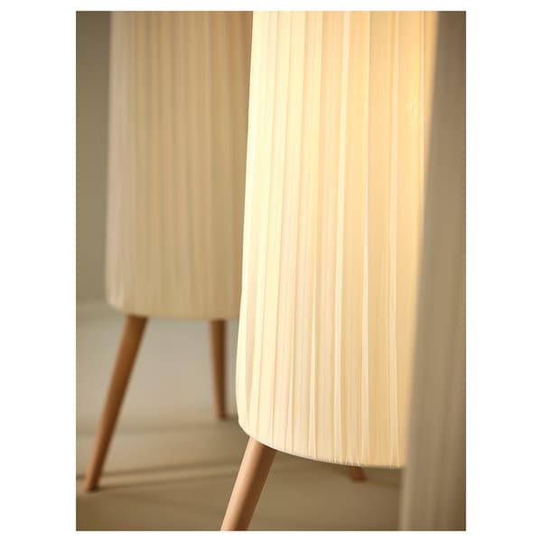 IKEA ÖKENSAND floor lamp with LED bulb, beech/white, Ikea Ireland | 3720DINVT