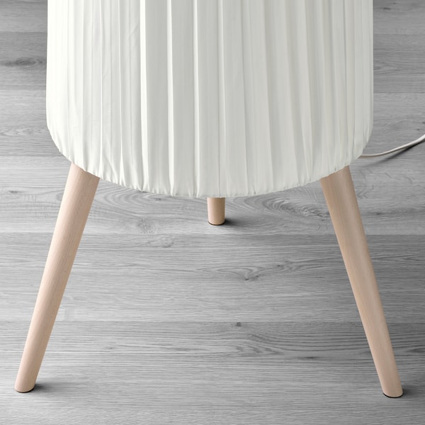 IKEA ÖKENSAND floor lamp with LED bulb, beech/white, Ikea Ireland | 3720DINVT