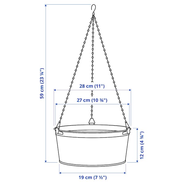 IKEA ÅKERBÄR hanging planter, indoor/outdoor yellow, 10 ¾ in, Ikea Ireland | 8093CBVPY