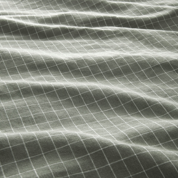 IKEA ÅKERFIBBLA duvet cover and pillowcase(s), check, Full/Queen (Double/Queen) Blue / Green White, Ikea Ireland | 2548XSPQC
