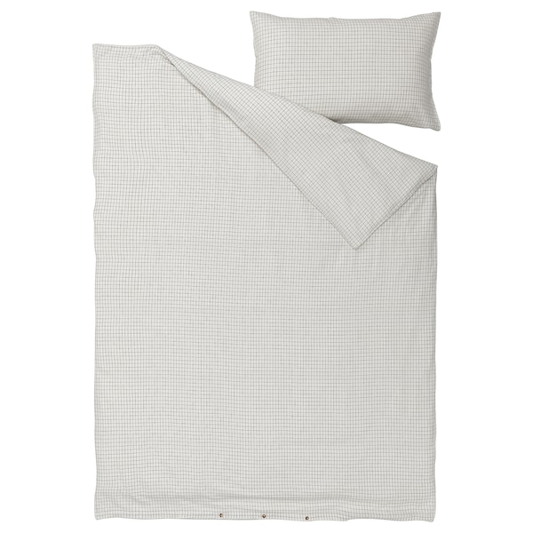 IKEA ÅKERFIBBLA duvet cover and pillowcase(s), Twin White Black, Ikea Ireland | 4576EVFQD