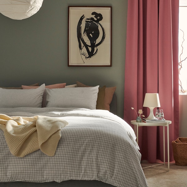 IKEA ÅKERFIBBLA duvet cover and pillowcase(s), Twin White Black, Ikea Ireland | 4576EVFQD