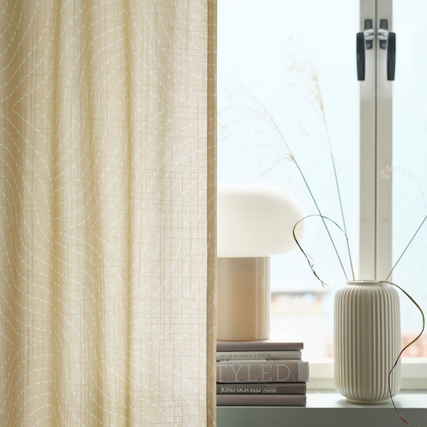 IKEA ÅKERMOLKE curtains, 1 pair, 57x98 in Beige, Ikea Ireland | 2643VIMWF