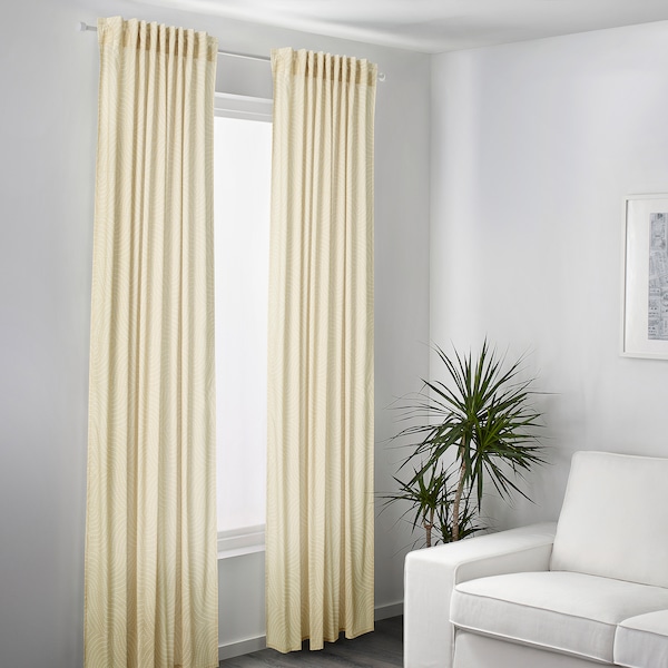 IKEA ÅKERMOLKE curtains, 1 pair, 57x98 in Beige, Ikea Ireland | 2643VIMWF