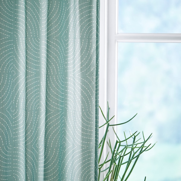 IKEA ÅKERMOLKE curtains, 1 pair, light blue, 57x98 in Blue, Ikea Ireland | 3987ISNTM