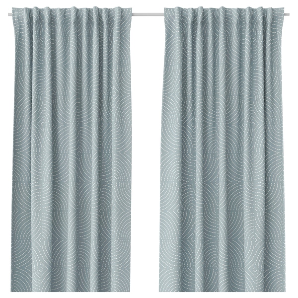 IKEA ÅKERMOLKE curtains, 1 pair, light blue, 57x98 in Blue, Ikea Ireland | 3987ISNTM