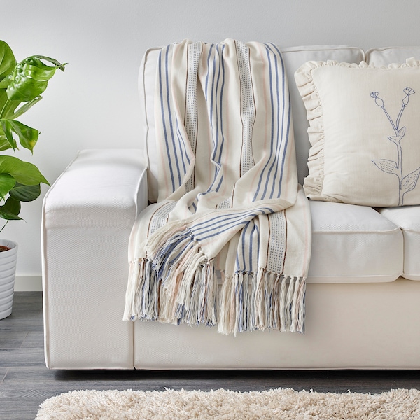 IKEA ÅKERNEJLIKA throw, multicolor, neutrals tassel, 43x67 in, Ikea Ireland | 5964XKALI