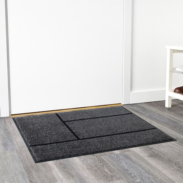 IKEA KÖGE door mat, 2'3 inx2'11 in Gray / Black, Ikea Ireland | 9476UEDRL