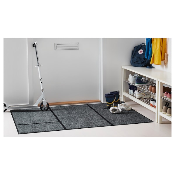 IKEA KÖGE door mat, 3'4 inx5'0 in Gray / Black, Ikea Ireland | 5891CVLPY
