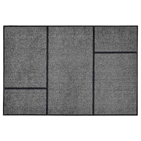 IKEA KÖGE door mat, 3\'4 inx5\'0 in Gray / Black, Ikea Ireland | 5891CVLPY