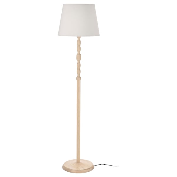IKEA KINNAHULT floor lamp with LED bulb, ash/white, 59 in, Ikea Ireland | 5632UESBZ