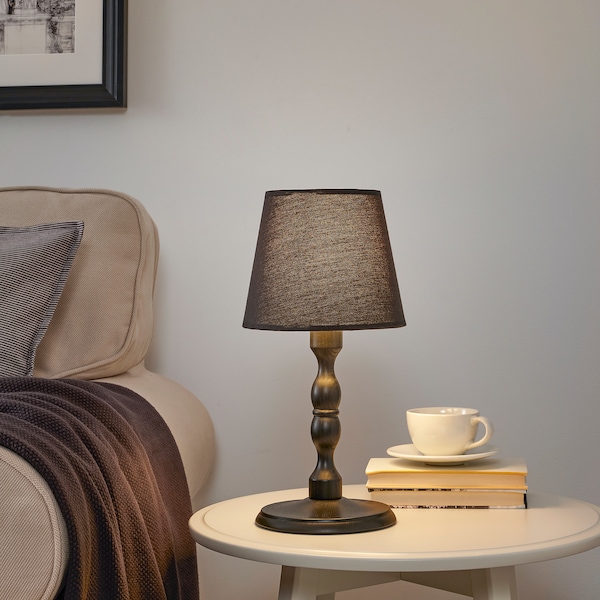 IKEA KINNAHULT table lamp, black ash/black, 14 in, Ikea Ireland | 2874ZECXG