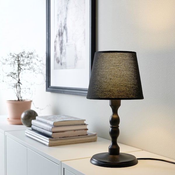IKEA KINNAHULT table lamp, black ash/black, 14 in, Ikea Ireland | 2874ZECXG