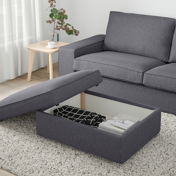 IKEA KIVIK ottoman with storage Gunnared Medium Gray, Ikea Ireland | 2613XGANL