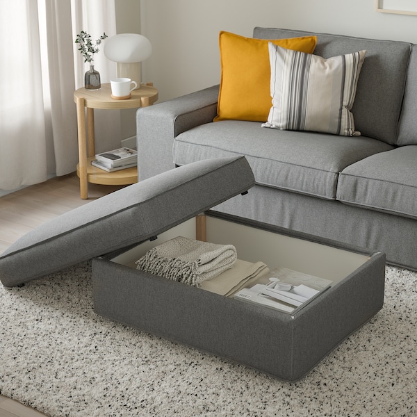 IKEA KIVIK ottoman with storage Tibbleby Beige / Gray, Ikea Ireland | 8462BDTGO