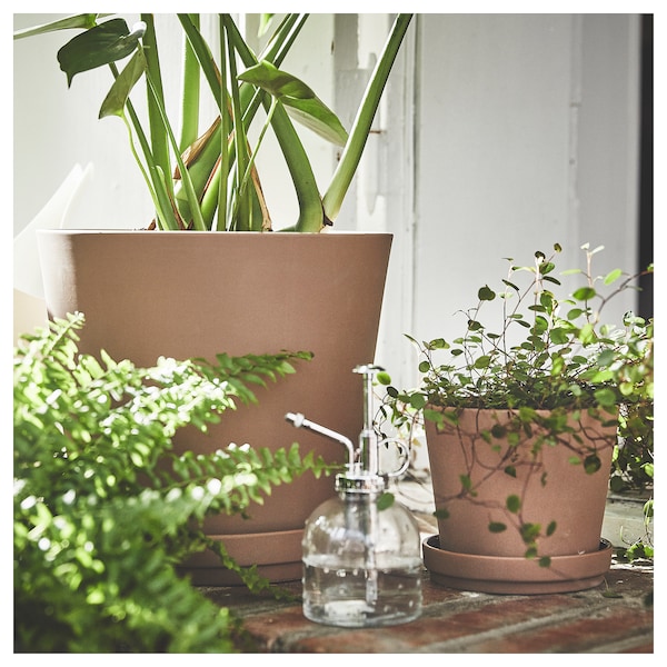 IKEA KLARBÄR plant pot with saucer, indoor/outdoor brown, 9 ½ in, Ikea Ireland | 1520KVLEN