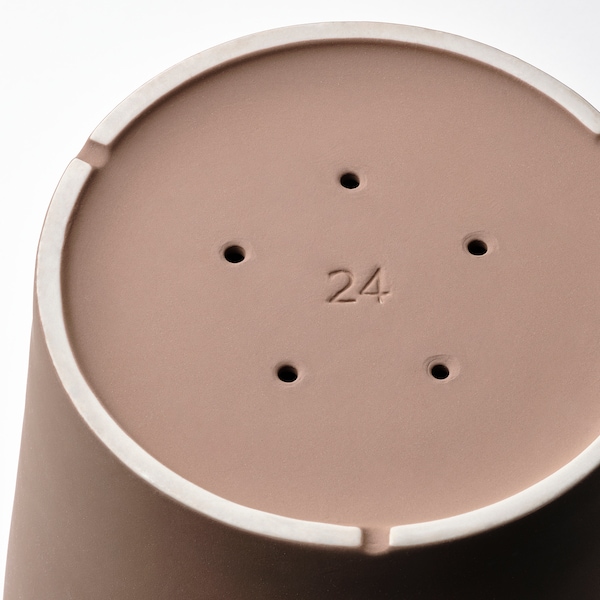 IKEA KLARBÄR plant pot with saucer, indoor/outdoor brown, 9 ½ in, Ikea Ireland | 1520KVLEN