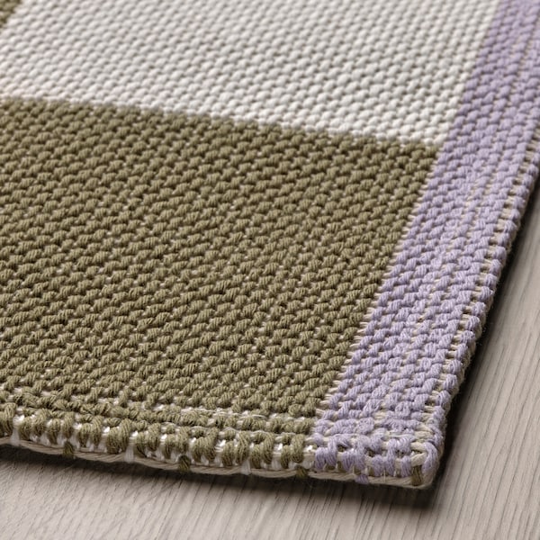 IKEA KLASSRUM rug, white/green, 4'4 inx6'5 in White / Green, Ikea Ireland | 4726DFNLH