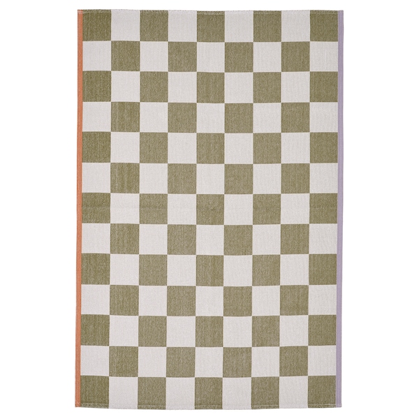 IKEA KLASSRUM rug, white/green, 4\'4 inx6\'5 in White / Green, Ikea Ireland | 4726DFNLH