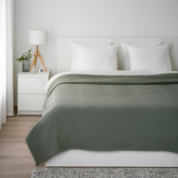 IKEA KÖLAX bedspread, Full/Queen Gray Green, Ikea Ireland | 8127XEAZR