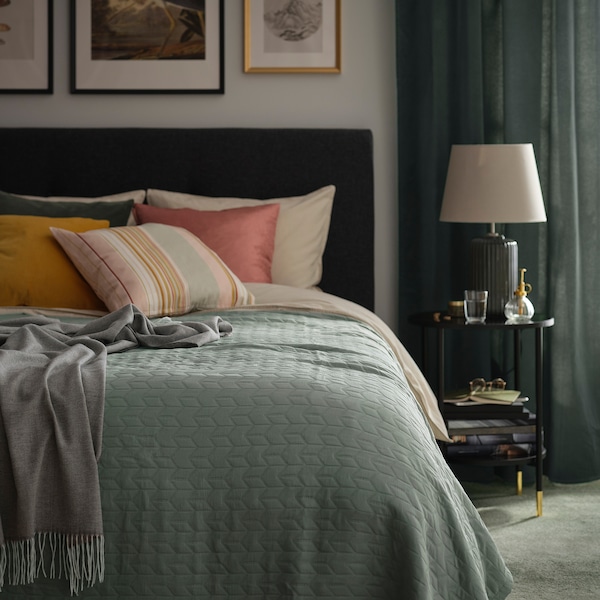 IKEA KÖLAX bedspread, Full/Queen Gray Green, Ikea Ireland | 8127XEAZR