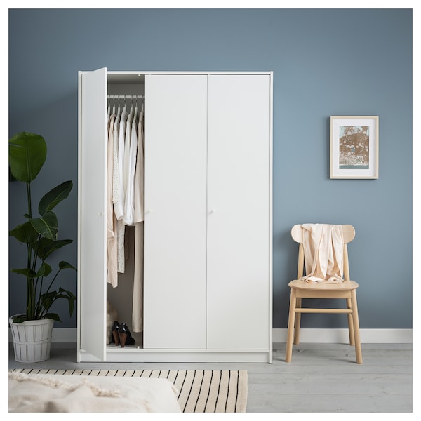 IKEA KLEPPSTAD Wardrobe with 3 doors, white, 46 1/8x69 1/4 in, Ikea Ireland | 8746XSLFG