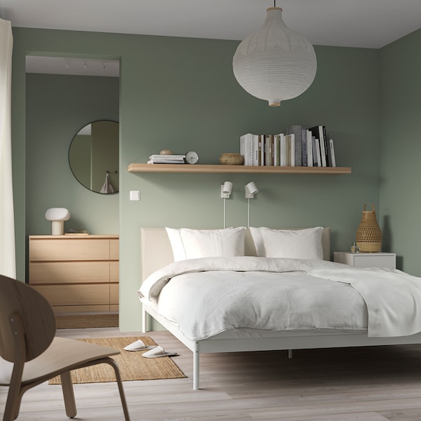 IKEA KLEPPSTAD bed frame, Full/Double White / Vissle Beige, Ikea Ireland | 6195CLHET