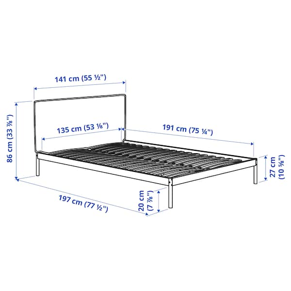IKEA KLEPPSTAD bed frame, Full/Double White / Vissle Beige, Ikea Ireland | 6195CLHET