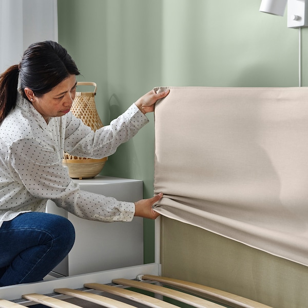 IKEA KLEPPSTAD bed frame, Queen White / Vissle Beige, Ikea Ireland | 1956KQJSA