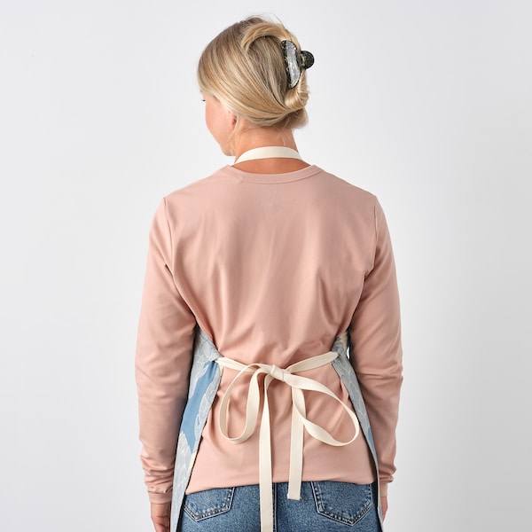 IKEA KÅLFJÄRIL apron, patterned blue/light beige, 26x33 in, Ikea Ireland | 5341BXSHU