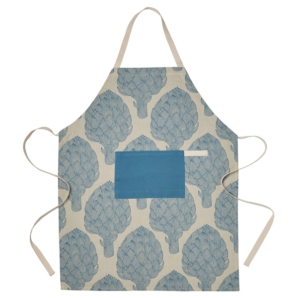 IKEA KÅLFJÄRIL apron, patterned blue/light beige, 26x33 in, Ikea Ireland | 5341BXSHU