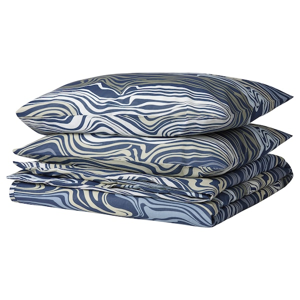 IKEA KLIPPNEJLIKA duvet cover and pillowcase(s), King Blue / Multicolor, Ikea Ireland | 8231BPGDI