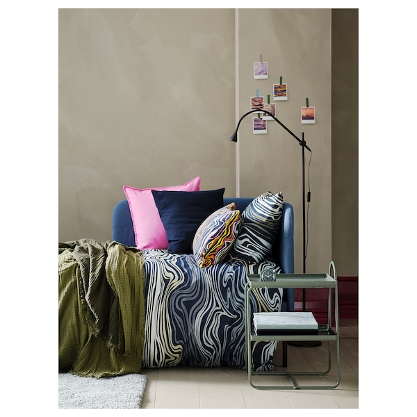 IKEA KLIPPNEJLIKA duvet cover and pillowcase(s), Twin Blue / Multicolor, Ikea Ireland | 5308FHMAG